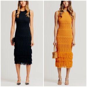 Torn By Ronny Kobo Ryan Dress  Crochet Knit Cutout Stunning texture!